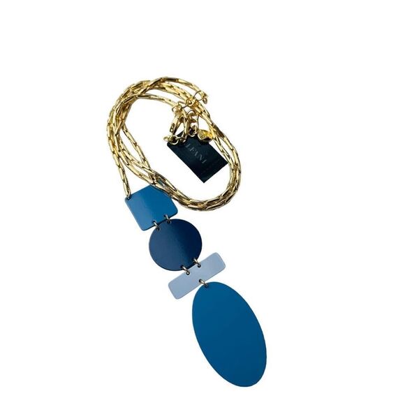 NWT ALFANI Gold-Tone Color Geometric Long Pendant Necklace, 28" + 2" extender - Picture 3 of 5